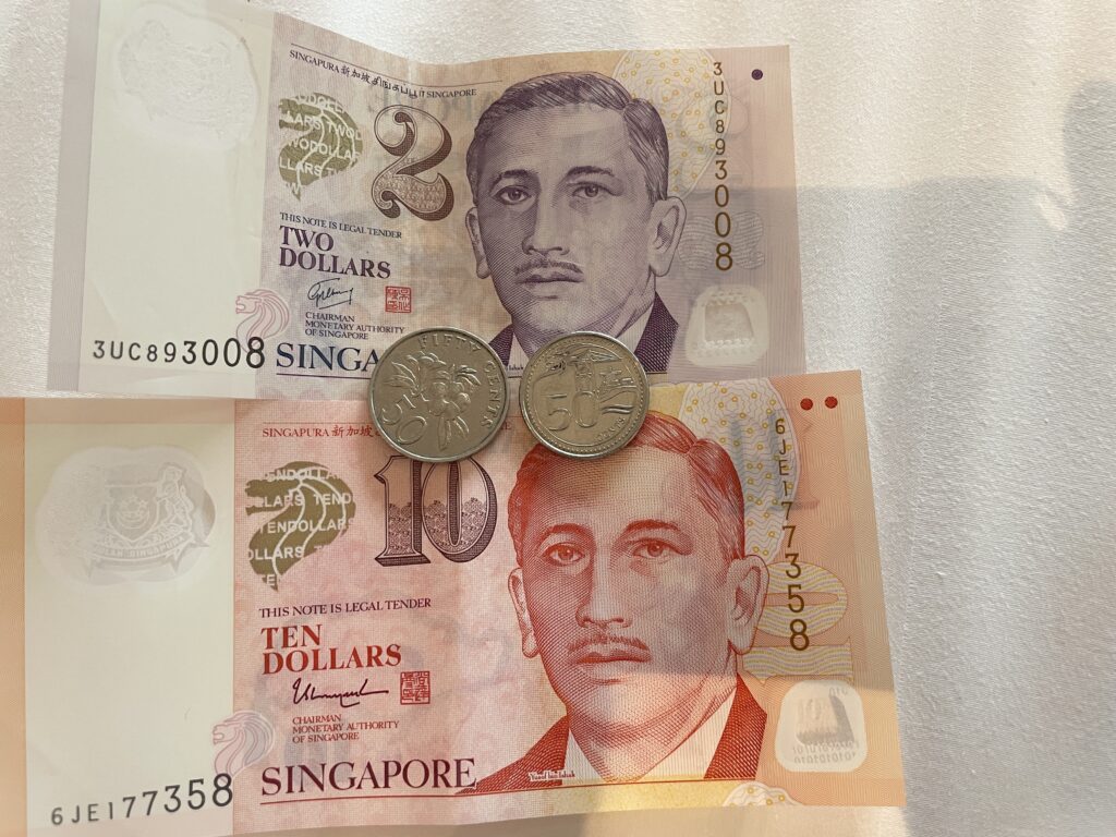 シンガポール紙幣と硬貨